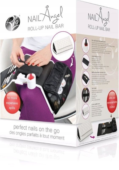 Organizer për thonj Rio Nail Angel Roll Up Nail Bar, mbështetëse dore, i bardhë