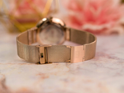 Orë dore Tommy Hilfiger Lidia Rose, 40mm, çelik, rozë gold