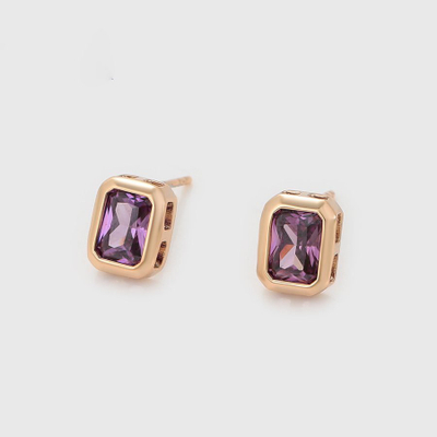 Set qafore dhe vathë elegant me gurë vjollcë, të praruar në arë 18k