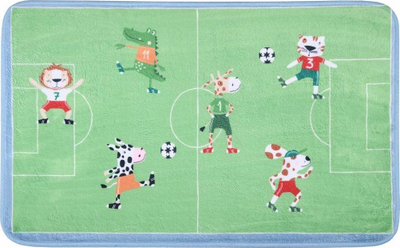 Tapet për kalamajt drejtkendor, 45x75cm, me fushë futbolli, shumëngjyrësh