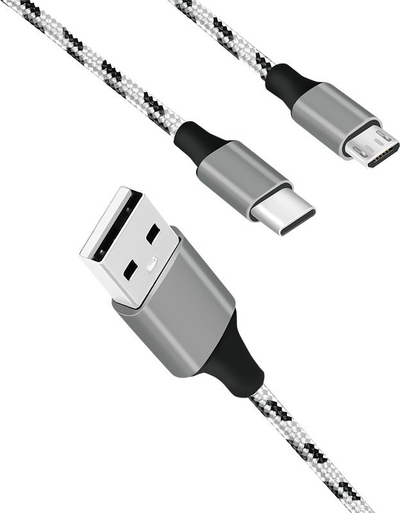 Kabllo USB LogiLink CU0202, USB A me USB C edhe Micro USB, 1.2m, gri