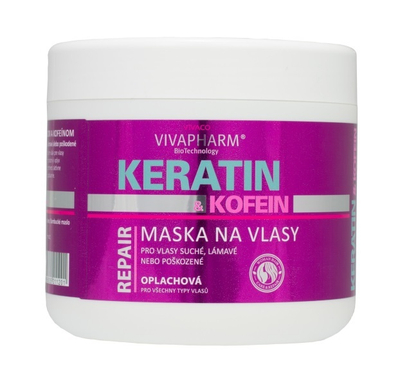 Maskë për flokë Vivapharm Keratin & Kofein, 600 ml