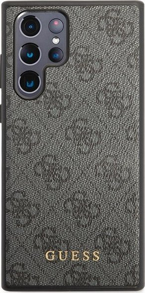 Mbulesë telefoni Guess 4G Metal Logo, për Samsung Galaxy S24 Ultra, lëkurë eco, gri