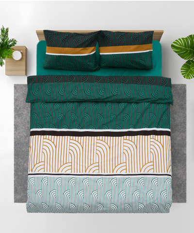 Komplet çarçafësh Double Deco, 4 pjesë, 100% pambuk