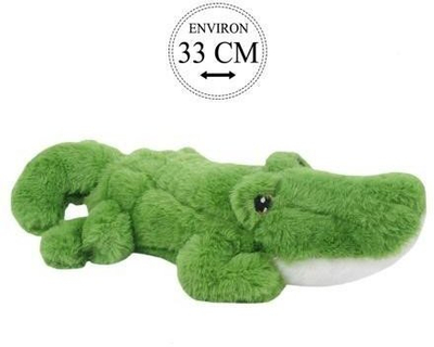 Lodër pelush krokodil, 33 cm, e gjelbër e bardhë