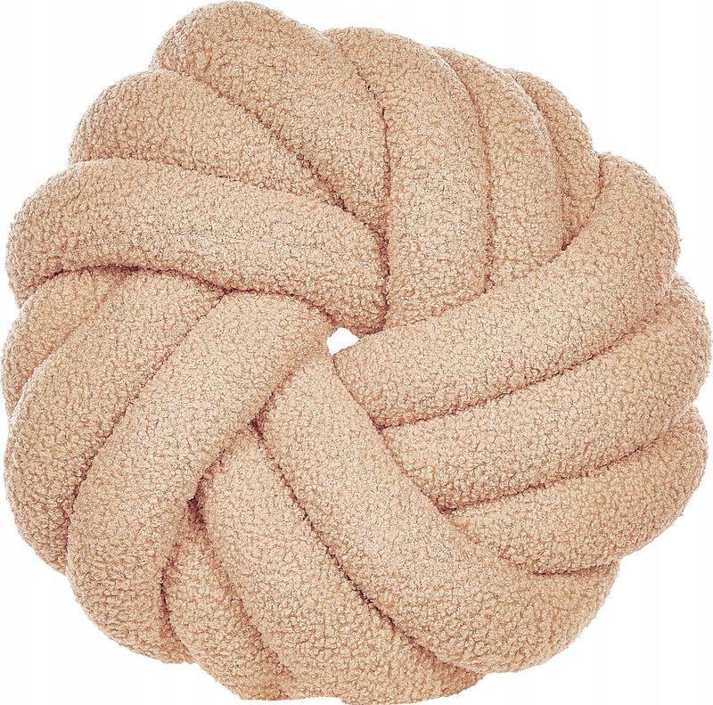 Jastëk dekorativ Knot, boucle, 31 x 31 cm, bezhë