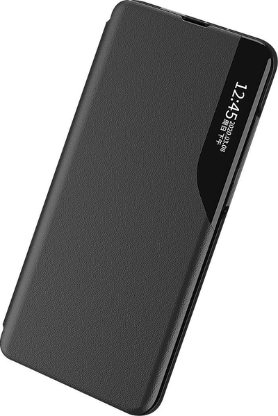 Këllëf telefoni Eco Leather View për Samsung Galaxy S22 Plus, tip book, me bazë qëndrimi, i zi