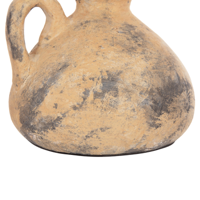 Vazo dekorative HomeMarkt Vermo HM4394, balte terrakote, 22x17cm, bezhë e vjetër