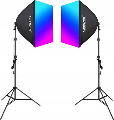 Set drita video NEEWER NK800, softbox 60 cm, LED, me stativ