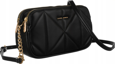 Çantë crossbody për goca David Jones, quilted, lëkurë ekologjike, e zezë