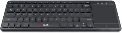 Tastierë C TECH WLTK 01, wireless me touchpad, USB, e zezë