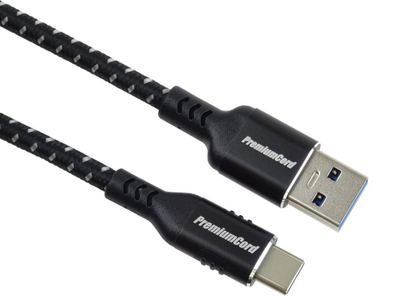 Kabllo USB PremiumCord ku31cx05, USB-A në USB-C, 0.5 m, USB 3.2, bardh e zi