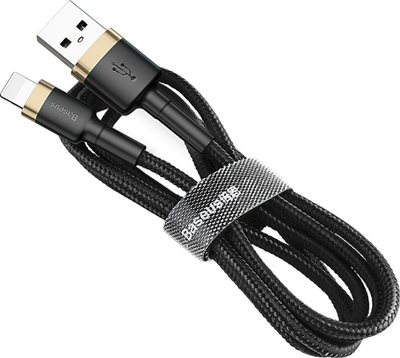 Kabllo karikimi Baseus CALKLF-CV1, USB A në Lightning, 2 m, e zezë gold