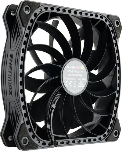 Ventilator kornize Enermax SquA RGB, 12 cm, me drita RGB adresuese, i zi