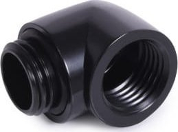 Adapter ftohës uji Alphacool Eiszapfen, 90°, G1/4 mashkull në G1/4 femër, i zi