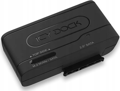 Адаптер SSD ICY Dock MB104U-1SMB, USB 3.2, 2.5\" и M.2 SATA NVMe, црн