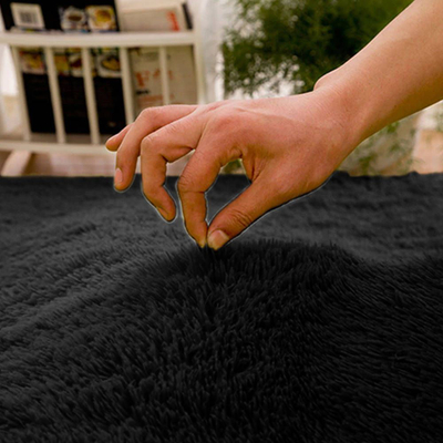 Tapet rrumbullak Strado Round Shaggy Rug, 300x300 cm, antirrëshqitës, i zi