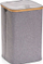 Kosh rrobash Zeller Laundry Collector, poliester dhe bambu, gri
