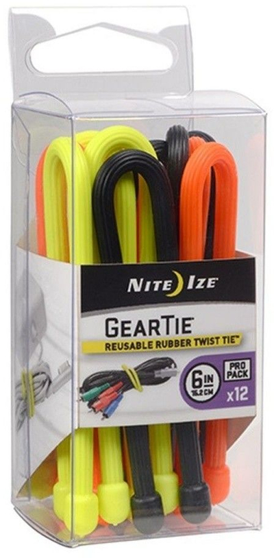 Флексибилни врски Nite Ize Gear Tie, 6\", сет 12 парчиња, повеќебојни