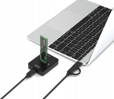 Adaptues për SSD M.2 NVMe SATA, USB C, 10Gbps, i zi