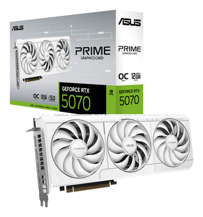 Kartë grafike Asus Prime RTX 5070 O12G, 12GB, GDDR6X, e bardhë