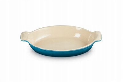Овална тава за печење Le Creuset Stoneware, 28cm, длабока, бела