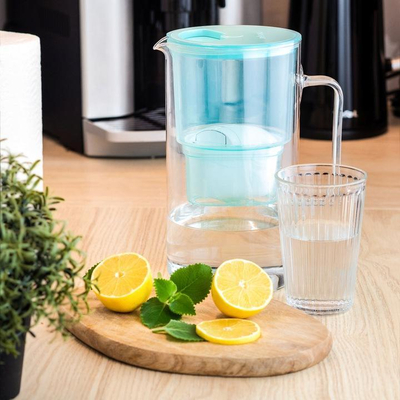 Karafë uji qelqi Mint Wessper Aquamax, 4 filtra, transparente