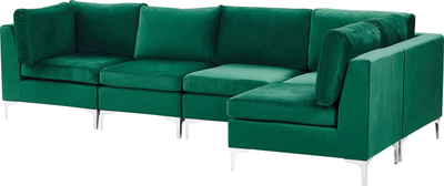 Divan kënd EVJA modular, 5 vende, kadife, jeshile