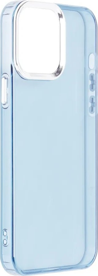 Kubetë Pearl për iPhone 15 Pro Max, mbrojtëse, transparente, blu e çelët