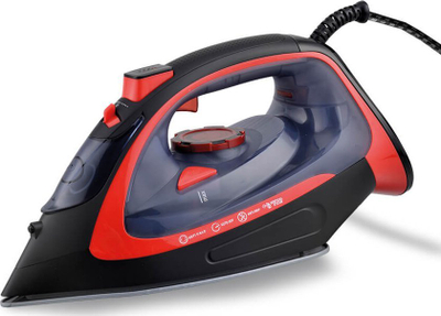 Hekur me avull Maestro MR 308C, 2400W, me bazë qeramike, i zi me të kuqe