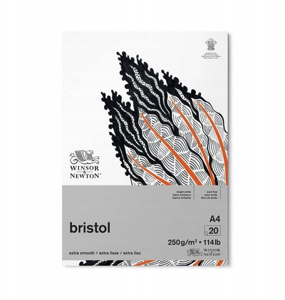 Bllok vizatimi Winsor & Newton Bristol Board, A4, 250gsm, i bardhë