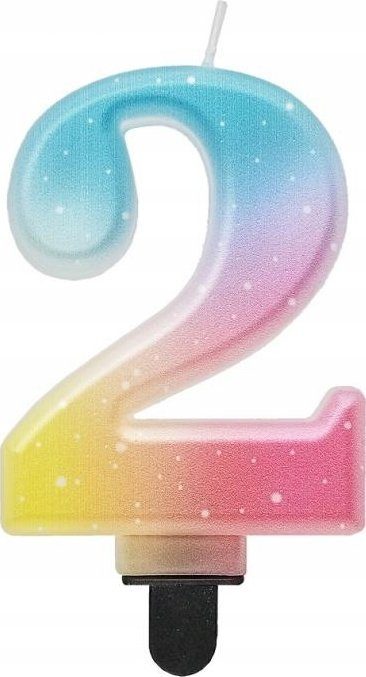 Qiri ditlindjeje Godan numri 2, 8cm, pastel ombre, shumngjyrësh