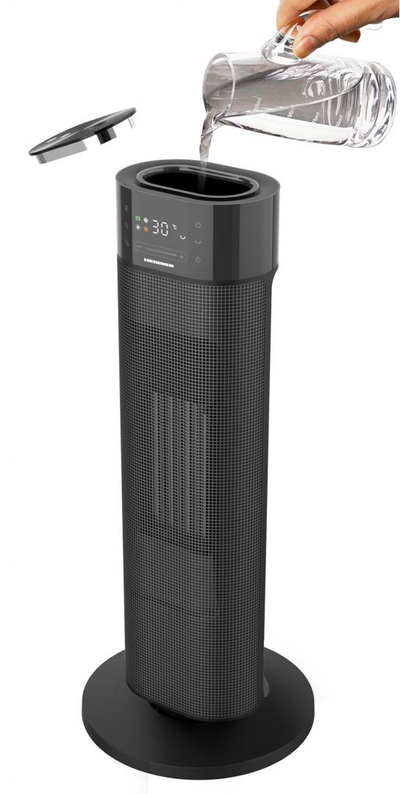 Radiator keramik HEINNER HCH-LH2000BK, 2000W, funksion lagështimi, i zi