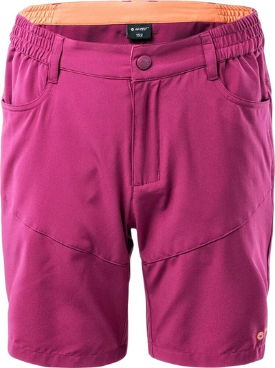 Pantallona të shkurtra fëmijësh Hi-Tec Amilo 1/2 Jr, material sintetik, 4 way stretch, gri