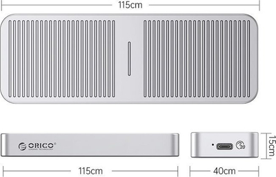Kuti Orico për SSD M.2 NVMe, USB-C 3.2 Gen 2x2, 20 Gbps, gri