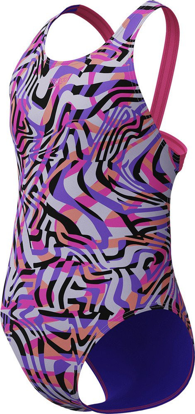 Kostum noti për goca Speedo Girls Allover Leaderback, Endurance+, rozë e zezë