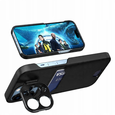 Këllëf telefoni Hurtel Leather Stand Case për Samsung Galaxy S23 Ultra, me xhep për karta, me mbështetëse, i zi