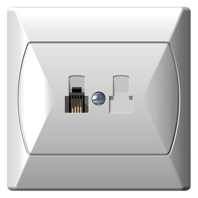 Prizë telefonike Ospel AKCENT GPT-1A/00, single, 82x82mm, e bardhë