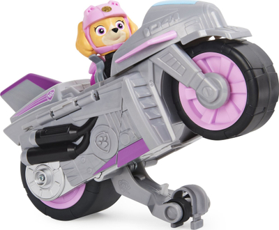 Lodër Paw Patrol Moto Pups Skye Deluxe Vehicle, motor me figurinë, gri rozë