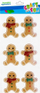 Sticker dekorativ CRAFT WITH FUN Self Adhesive Ornament Cookies, 6 copë, me motive Krishtlindjeje
