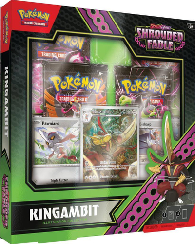 Set letra Pokémon TCG Kingambit Illustration Collection, Scarlet &amp; Violet Shrouded Fable, koleksion me booster packs, shumëngjyrësh
