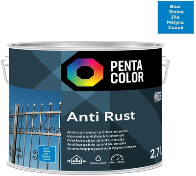 Bojë antikorozive Pentacolor Anticor Blue, 2.7L, blu