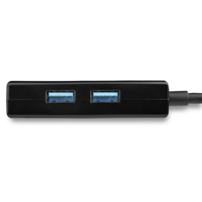 Мрежен адаптер StarTech USB 3.0 во Gigabit, хаб со 2 USB порти, црн