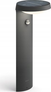 Llambadar oborri Philips Tyla, LED, me panel dielli, gri e errët