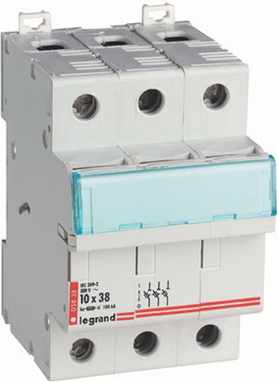 Shkëputës sigurimesh cilindrike Legrand RB336 3P, 8x32mm, 400V, gri