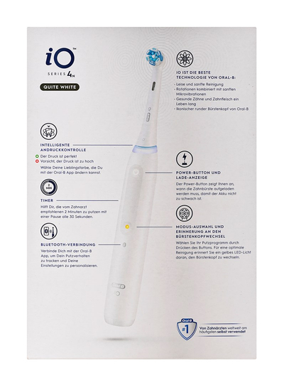 Furçë dhëmbësh elektrike Oral-B iO Series 4, 4 modalitete, me kuti udhëtimi, e bardhë