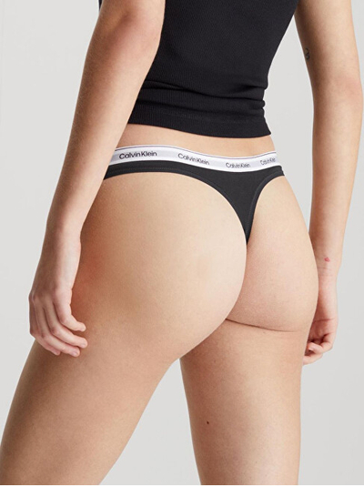 Set mbathje për femra Calvin Klein Women's Thong, 5 palë, të zeza