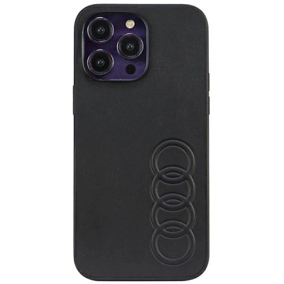 Kapak telefoni Audi Synthetic Leather për iPhone 14 Pro Max 6.7", hardcase, i zi