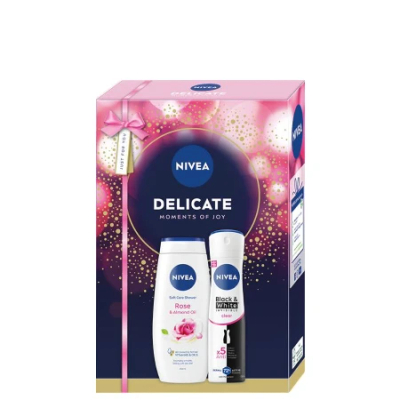 Set Nivea Delicate Care Box, Krem për trup, 250ml + Krem për duar, 75ml