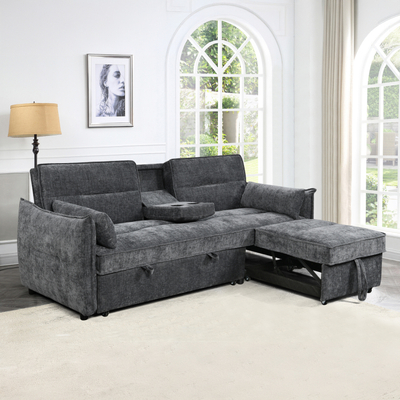 Sofabed dy vendësh Velar Multiform HM3305.01, 208x86x85cm, material tekstil, gri